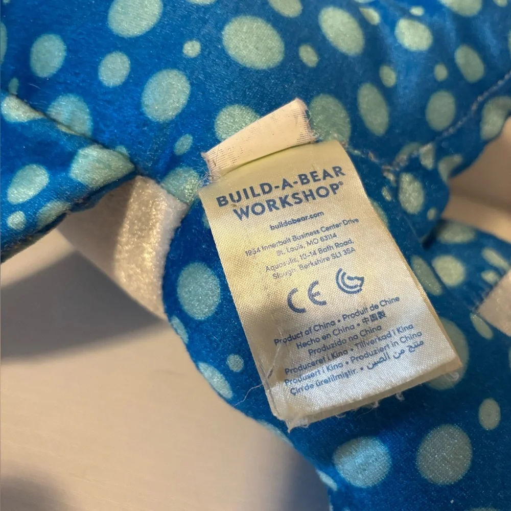 Build a Bear | Blue Polka Dot Shark Plush Toy